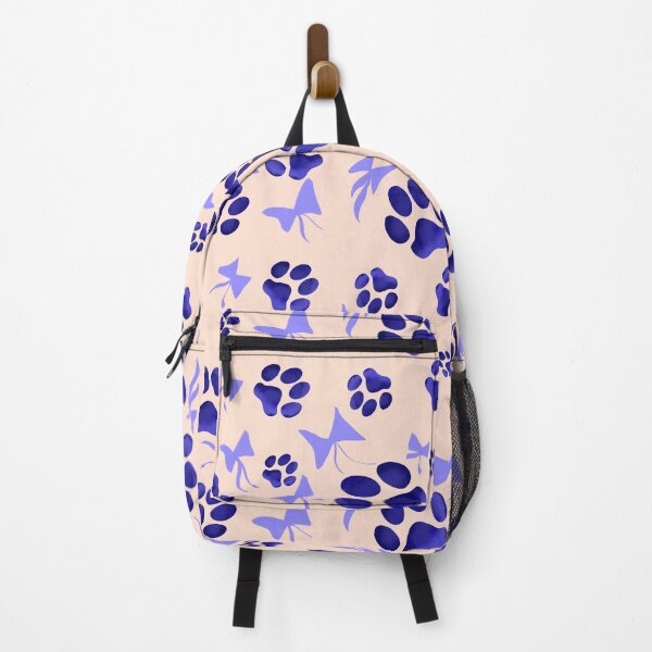 Item preview, Blue paw Prints with Bows seamless pattern designed and sold by RuwaDesignArt.