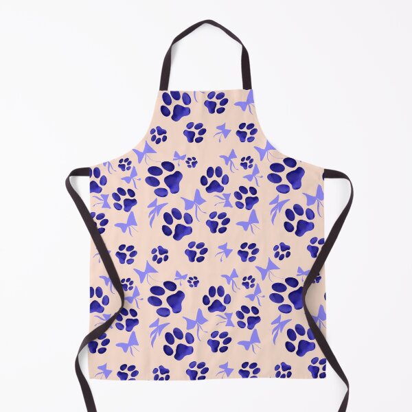 Item preview, Blue paw Prints with Bows seamless pattern designed and sold by RuwaDesignArt.