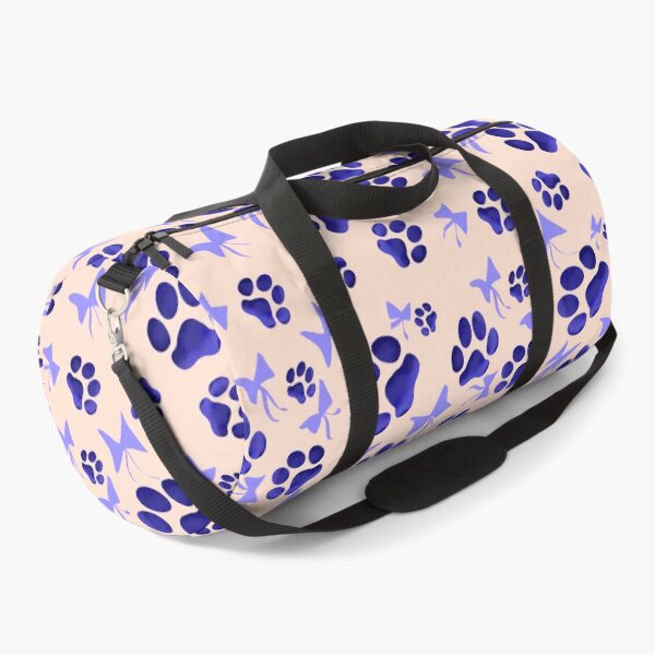 Item preview, Blue paw Prints  with Bows seamless pattern  designed and sold by RuwaDesignArt.