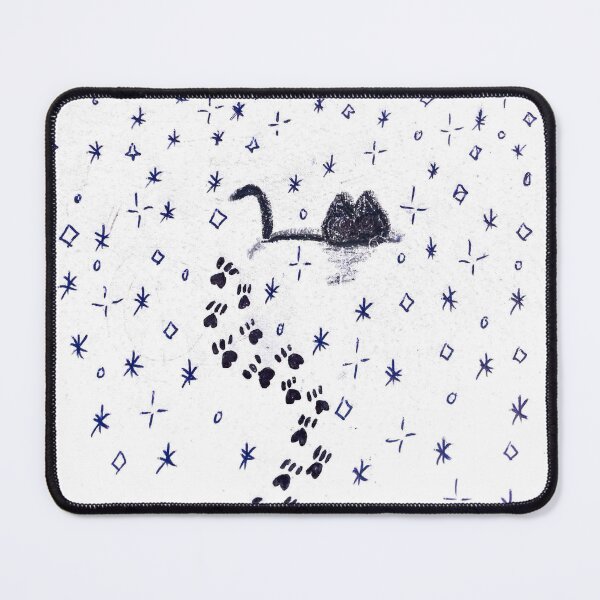 Item preview, Black Cat Leaving Paw Prints in the Snow designed and sold by MagicYana.
