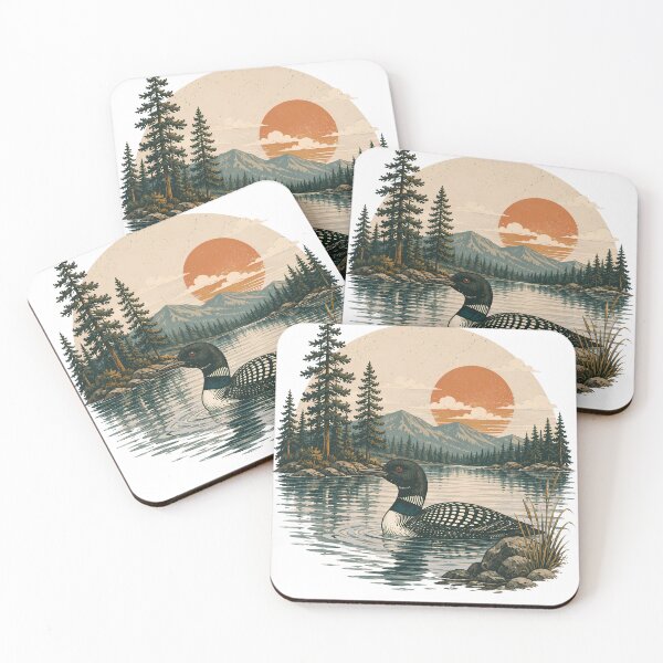 Item preview, Vintage Loon Lake Nature Retro Wildlife Bird Graphic designed and sold by VGAfanatic.