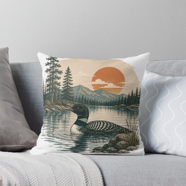 Item preview, Vintage Loon Lake Nature Retro Wildlife Bird Graphic designed and sold by VGAfanatic.