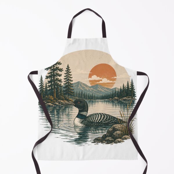 Artikelvorschau, Vintage-Grafik mit Motiven von Seetaucher, Natur, Retro-Wildtieren und Vögeln entworfen und verkauft von VGAfanatic.