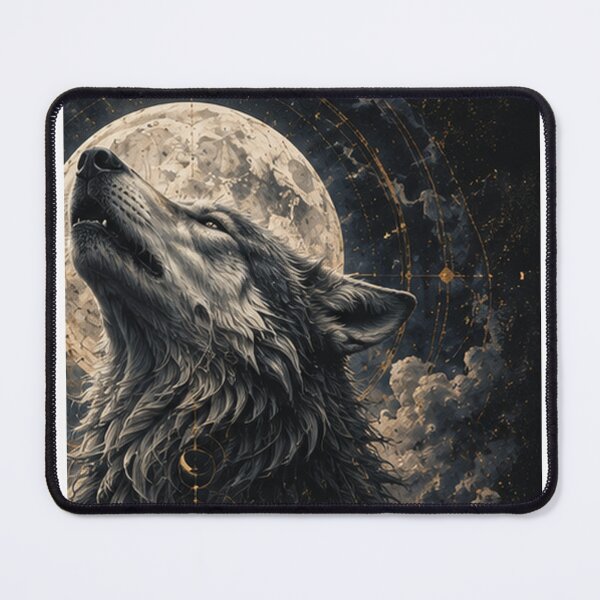 Item preview, Majestic Howling Wolf | Gothic Celestial Art designed and sold by HollowOakPrints.
