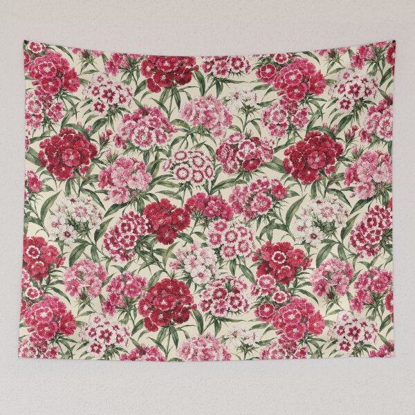Item preview, Sweet William Cluster Watercolor Cottage Seamless Pattern designed and sold by Inkworksbyshery.