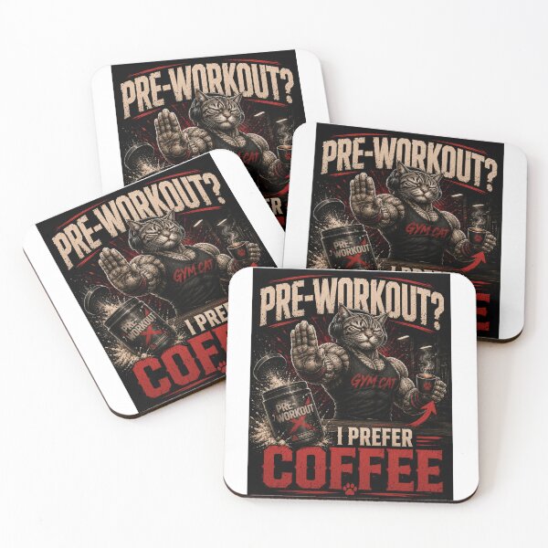 Item preview, Pre-Workout I Prefer Coffee Funny Gym Cat Vintage Fitness Gift designed and sold by Digistore1221.