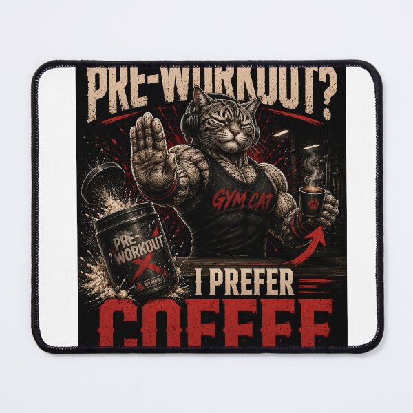 Item preview, Pre-Workout I Prefer Coffee Funny Gym Cat Vintage Fitness Gift designed and sold by Digistore1221.
