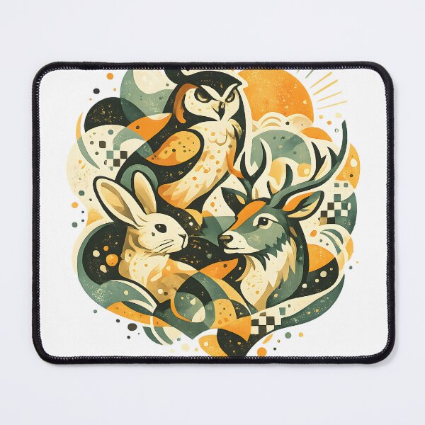 Item preview, Woodland Wildlife Harmony – Owl, Deer & Rabbit | Nature Lover Boho Forest Design designed and sold by Santuário da Bicharada.