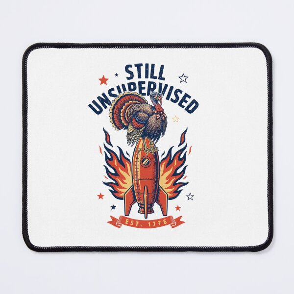 Item preview, Still Unsupervised Patriotic Turkey Aviator Rocket Est 1776 Tee v4 designed and sold by DarylWelsh2024.