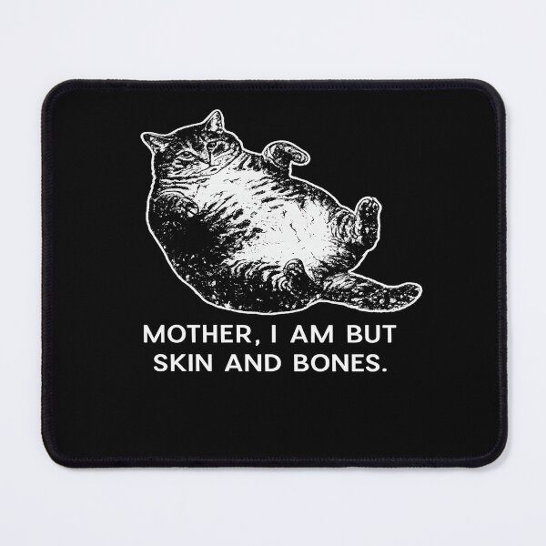 Item preview, Funny Fat Cat "Skin and Bones" Vintage Cat Lover designed and sold by Meterka.