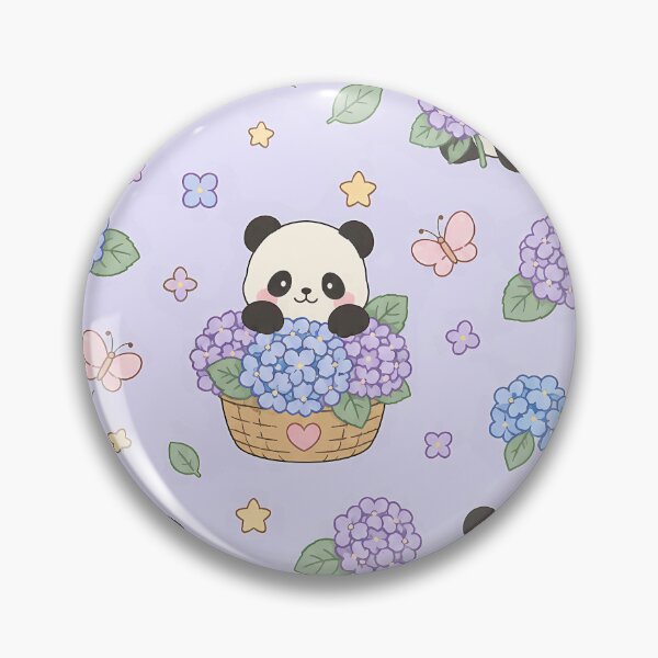 Item preview, Panda Hydrangea Garden Pattern designed and sold by Soft Berry Studio.