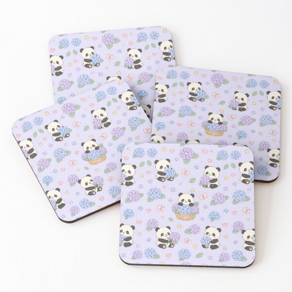 Item preview, Panda Hydrangea Garden Pattern designed and sold by Soft Berry Studio.