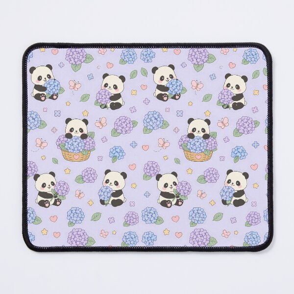 Item preview, Panda Hydrangea Garden Pattern designed and sold by Soft Berry Studio.