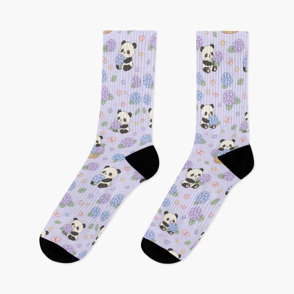 Item preview, Panda Hydrangea Garden Pattern designed and sold by Soft Berry Studio.
