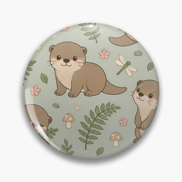 Item preview, Otter Fern Forest Pattern designed and sold by Soft Berry Studio.