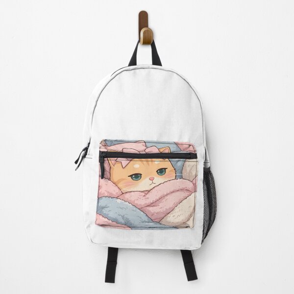 Item preview, Sleepy Ginger Cat Wrapped in Cozy Pastel Blankets | Cute Kawaii Kitty designed and sold by Luna's World - Moody Vibes Studio.
