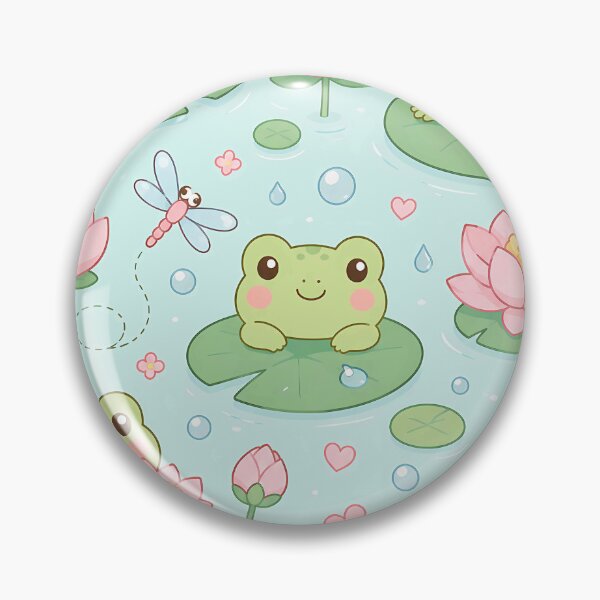 Item preview, Frog Lily Flower Pond Pattern designed and sold by Soft Berry Studio.