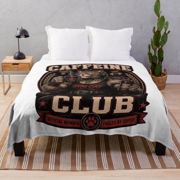 Item preview, Caffeine Club Official Member Funny Gym Cat Coffee Vintage Gift designed and sold by Digistore1221.