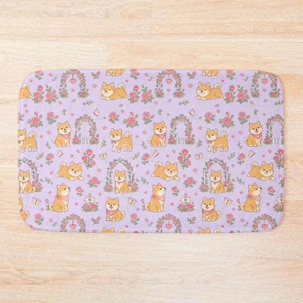 Item preview, Shiba Inu Rose Garden Pattern designed and sold by Soft Berry Studio.