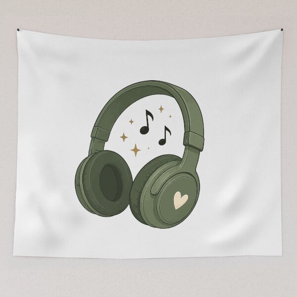Item preview, Cute Headphones Sticker | Music Lover Aesthetic designed and sold by RidaSalArt.