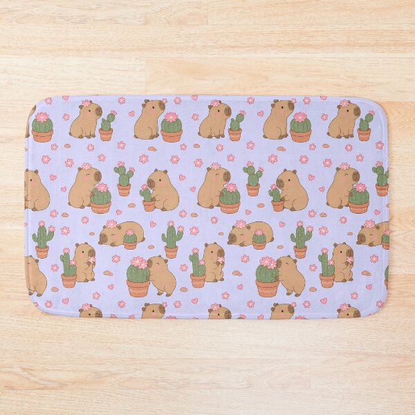 Item preview, Capybara Cactus Flower Pattern designed and sold by Soft Berry Studio.