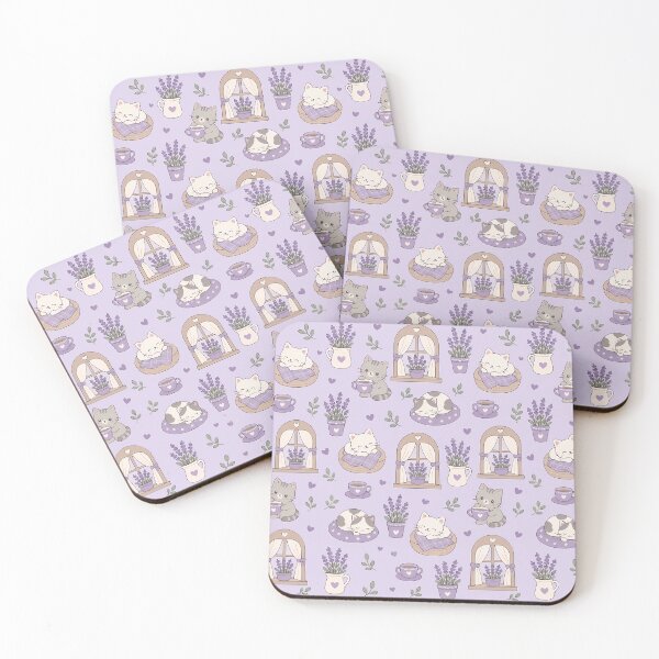 Item preview, Cozy Cat Lavender Window Pattern designed and sold by Soft Berry Studio.