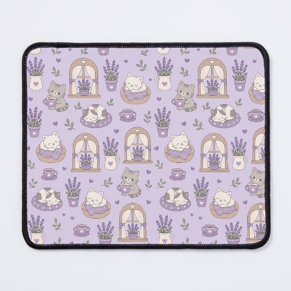 Item preview, Cozy Cat Lavender Window Pattern designed and sold by Soft Berry Studio.