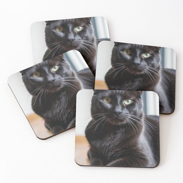 Item preview, Animals - Black Cat with Golden Eyes, Elegant Feline Portrait designed and sold by World-Pets.