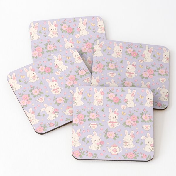 Item preview, Bunny Wild Rose Tea Pattern designed and sold by Soft Berry Studio.