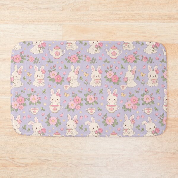 Item preview, Bunny Wild Rose Tea Pattern designed and sold by Soft Berry Studio.