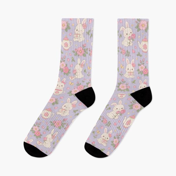 Item preview, Bunny Wild Rose Tea Pattern designed and sold by Soft Berry Studio.