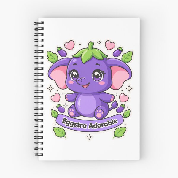 Item preview, Eggstra Adorable Kawaii Eggplant Elephant T-Shirt – Cute Pun Animal Gift for Kawaii Lovers, Foodies & Cozy Girls designed and sold by GemBob Creations.