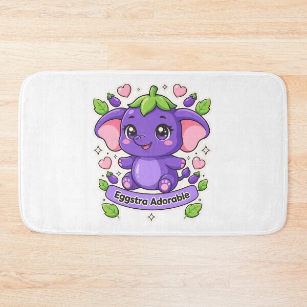 Item preview, Eggstra Adorable Kawaii Eggplant Elephant T-Shirt – Cute Pun Animal Gift for Kawaii Lovers, Foodies & Cozy Girls designed and sold by GemBob Creations.