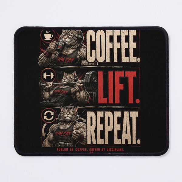 Item preview, Coffee Lift Repeat Funny Gym Cat Vintage Fitness Routine Gift designed and sold by Digistore1221.