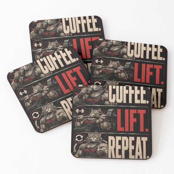 Item preview, Coffee Lift Repeat Funny Gym Cat Vintage Fitness Routine Gift designed and sold by Digistore1221.