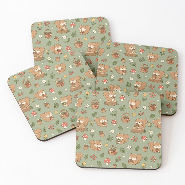 Item preview, Cute Squirrel Woodland Pattern designed and sold by Soft Berry Studio.