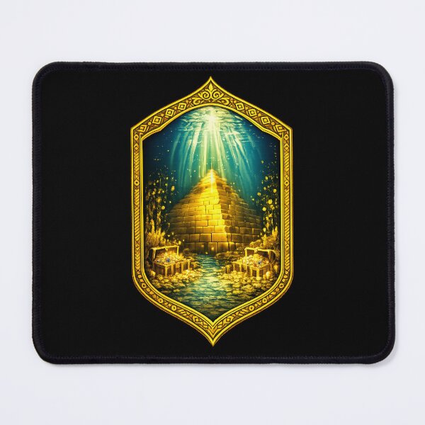 Item preview, Golden Sunken Pyramid Underwater Treasure Fantasy Art designed and sold by ArtoryWorks.