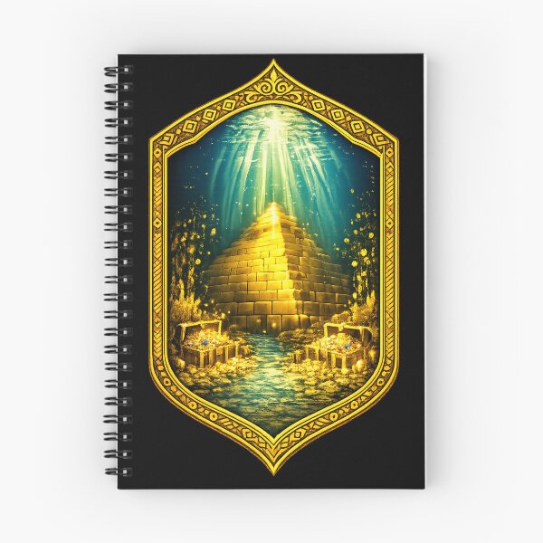 Item preview, Golden Sunken Pyramid Underwater Treasure Fantasy Art designed and sold by ArtoryWorks.
