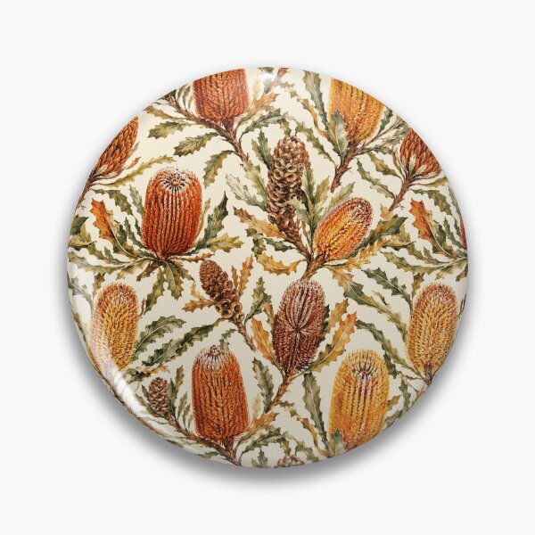 Item preview, Banksia Wild Australian Watercolor Seamless Floral Pattern designed and sold by Inkworksbyshery.