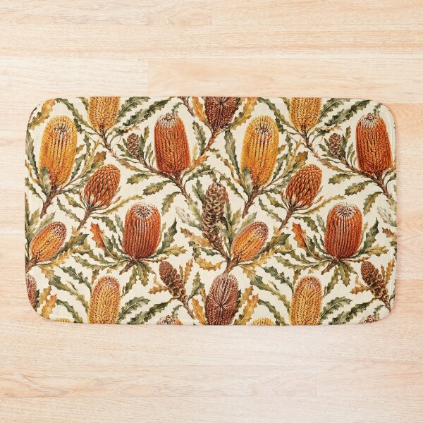 Item preview, Banksia Wild Australian Watercolor Seamless Floral Pattern designed and sold by Inkworksbyshery.