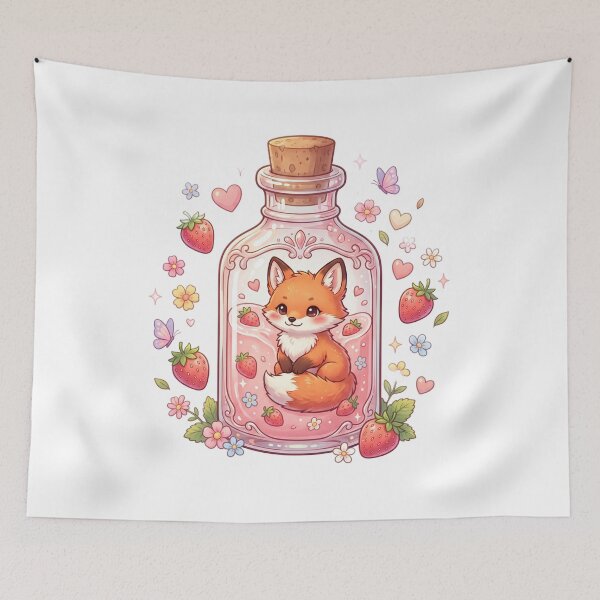 Item preview, Baby fox in glass bottle designed and sold by kidoramagic.
