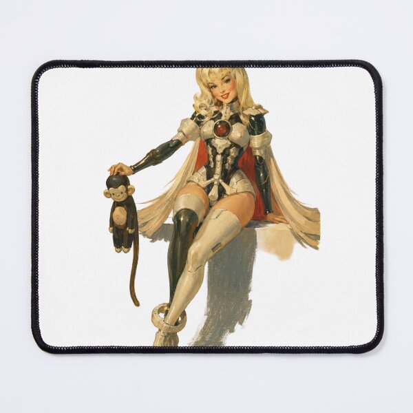 Item preview, Retro Sci-Fi Heroine Pin-Up | Original Futuristic Warrior Illustration designed and sold by Cosplayvintage.