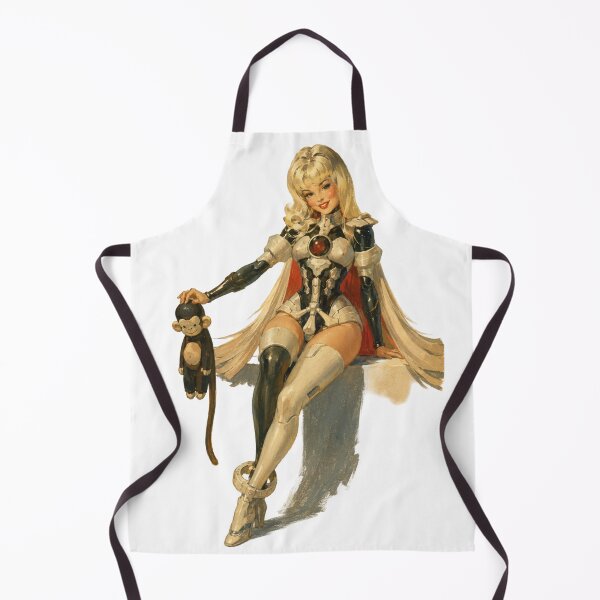 Item preview, Retro Sci-Fi Heroine Pin-Up | Original Futuristic Warrior Illustration designed and sold by Cosplayvintage.
