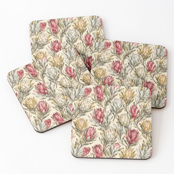 Item preview, Leucadendron Cone Silver Watercolor Seamless Botanical Pattern designed and sold by Inkworksbyshery.