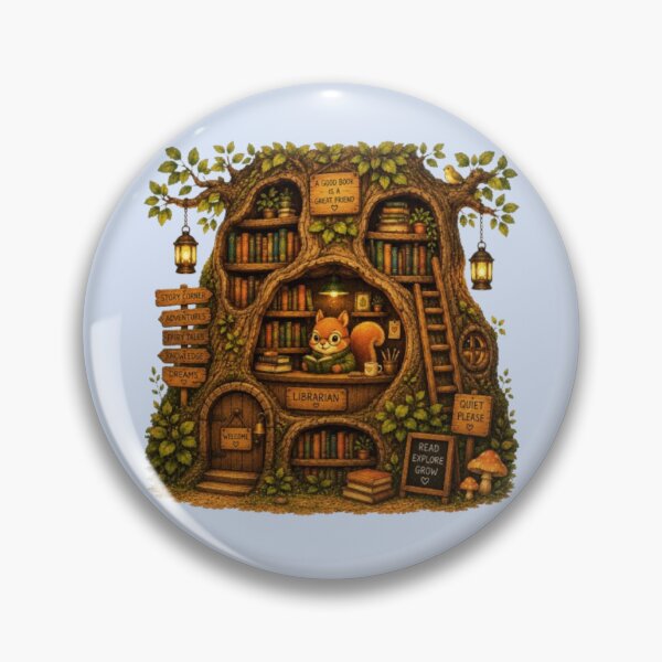 Item preview, Cute Squirrel Librarian Treehouse Book Club Art designed and sold by Miheerala.