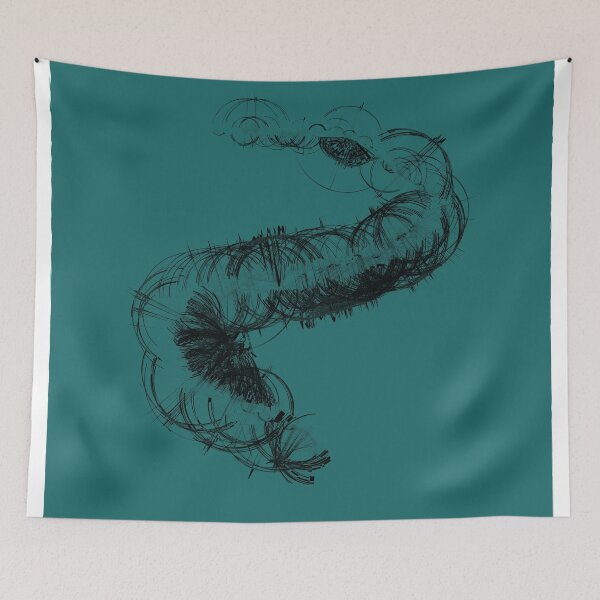 Item preview, Dark Teal Cybernetic Wave Geometric Art designed and sold by BetweenForms.