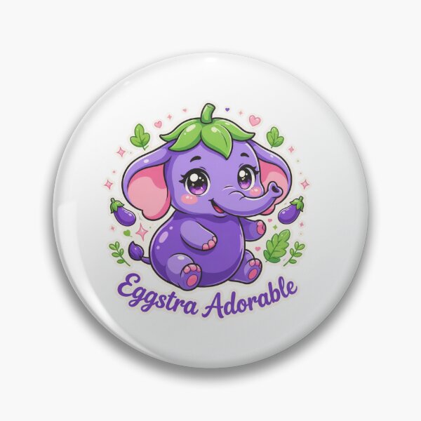 Item preview, Eggstra Adorable Kawaii Eggplant Elephant T-Shirt – Cute Vegetable Animal Pun Gift for Kawaii Lovers & Foodie Fans designed and sold by GemBob Creations.