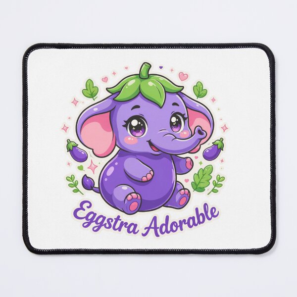 Item preview, Eggstra Adorable Kawaii Eggplant Elephant T-Shirt – Cute Vegetable Animal Pun Gift for Kawaii Lovers & Foodie Fans designed and sold by GemBob Creations.