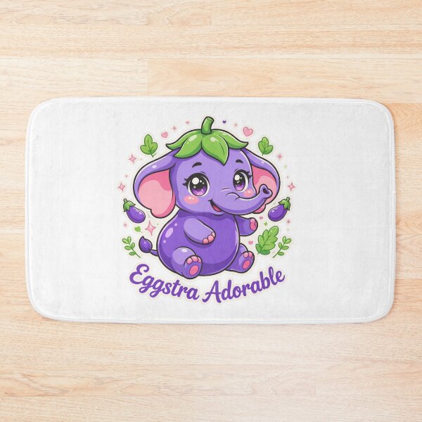 Item preview, Eggstra Adorable Kawaii Eggplant Elephant T-Shirt – Cute Vegetable Animal Pun Gift for Kawaii Lovers & Foodie Fans designed and sold by GemBob Creations.