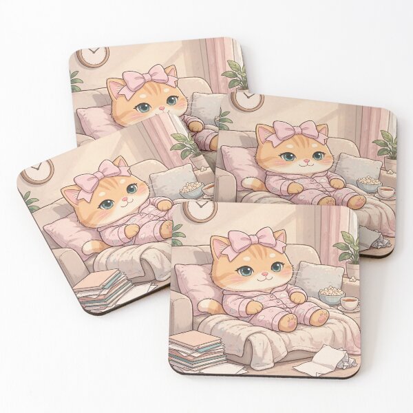 Item preview, Cute Cozy Kawaii Cat Relaxing designed and sold by Moody Vibes Studio.
